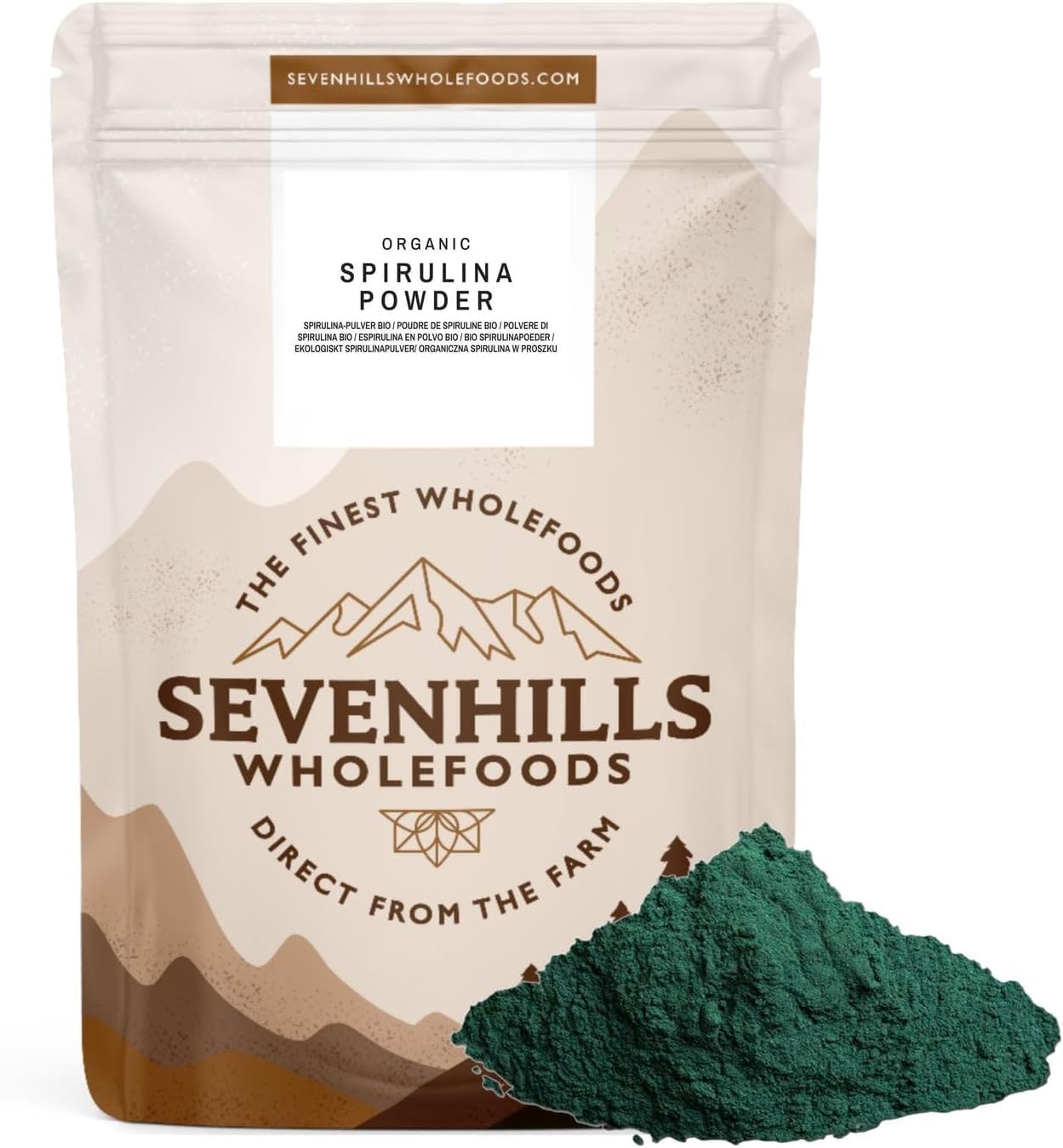 Sevenhills Wholefoods Organic Spirulina Powder 1.8kg